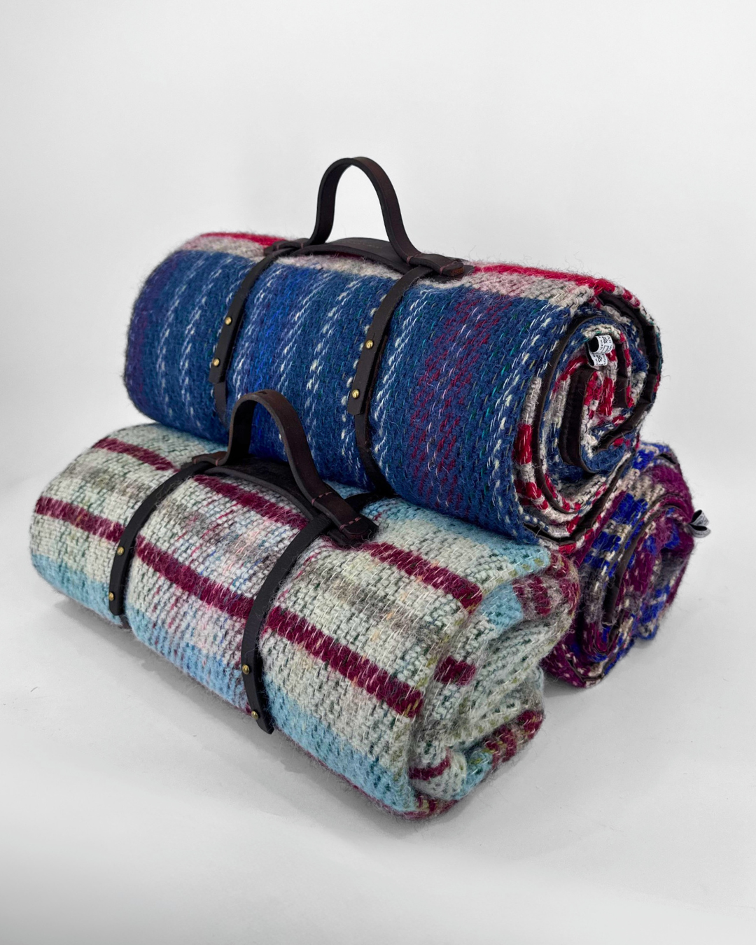 Picnic Rug Roll with Leather holder